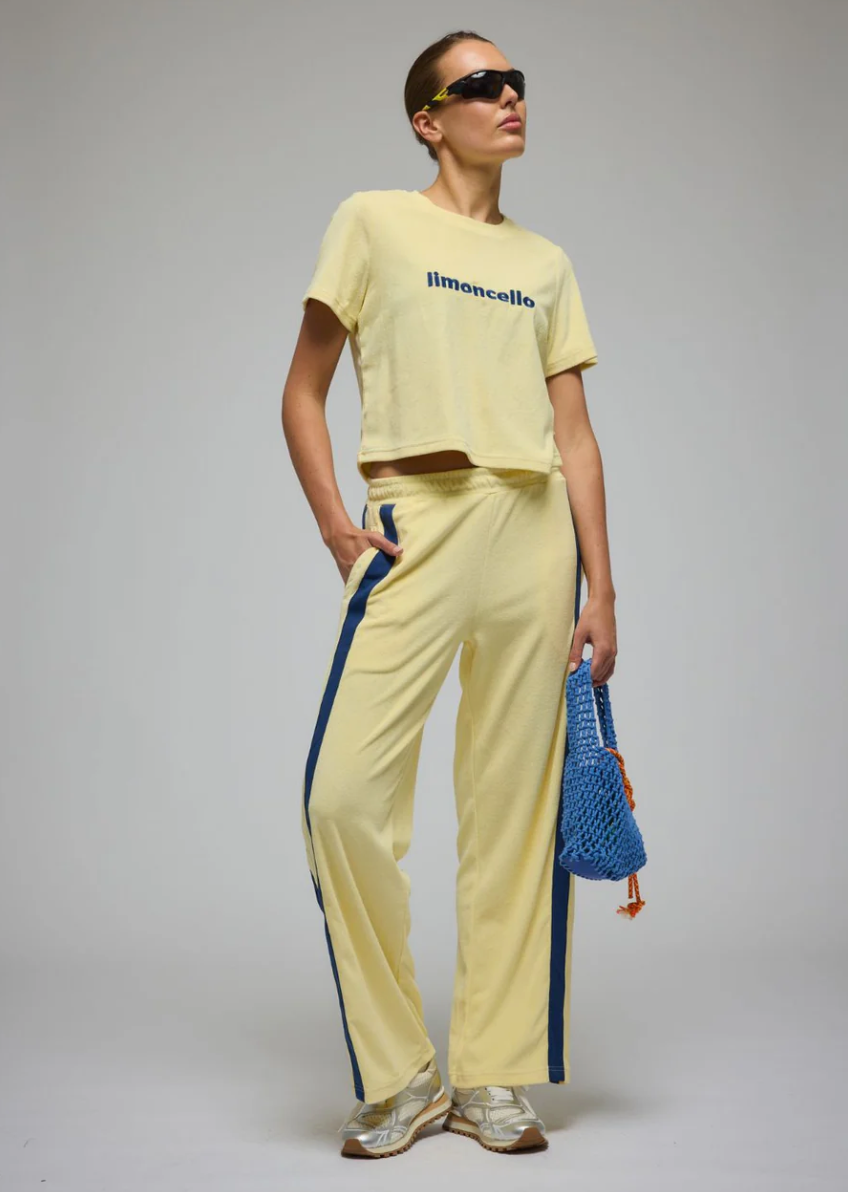 Voyage Terry Pant - Lemon Cream | Araminta James
