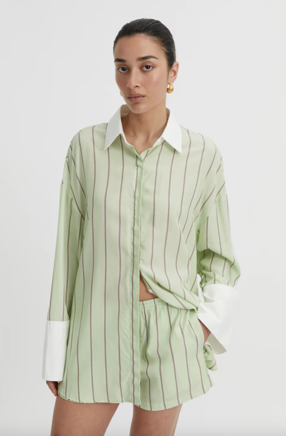 Opal Shirt Pistachio | Blanca