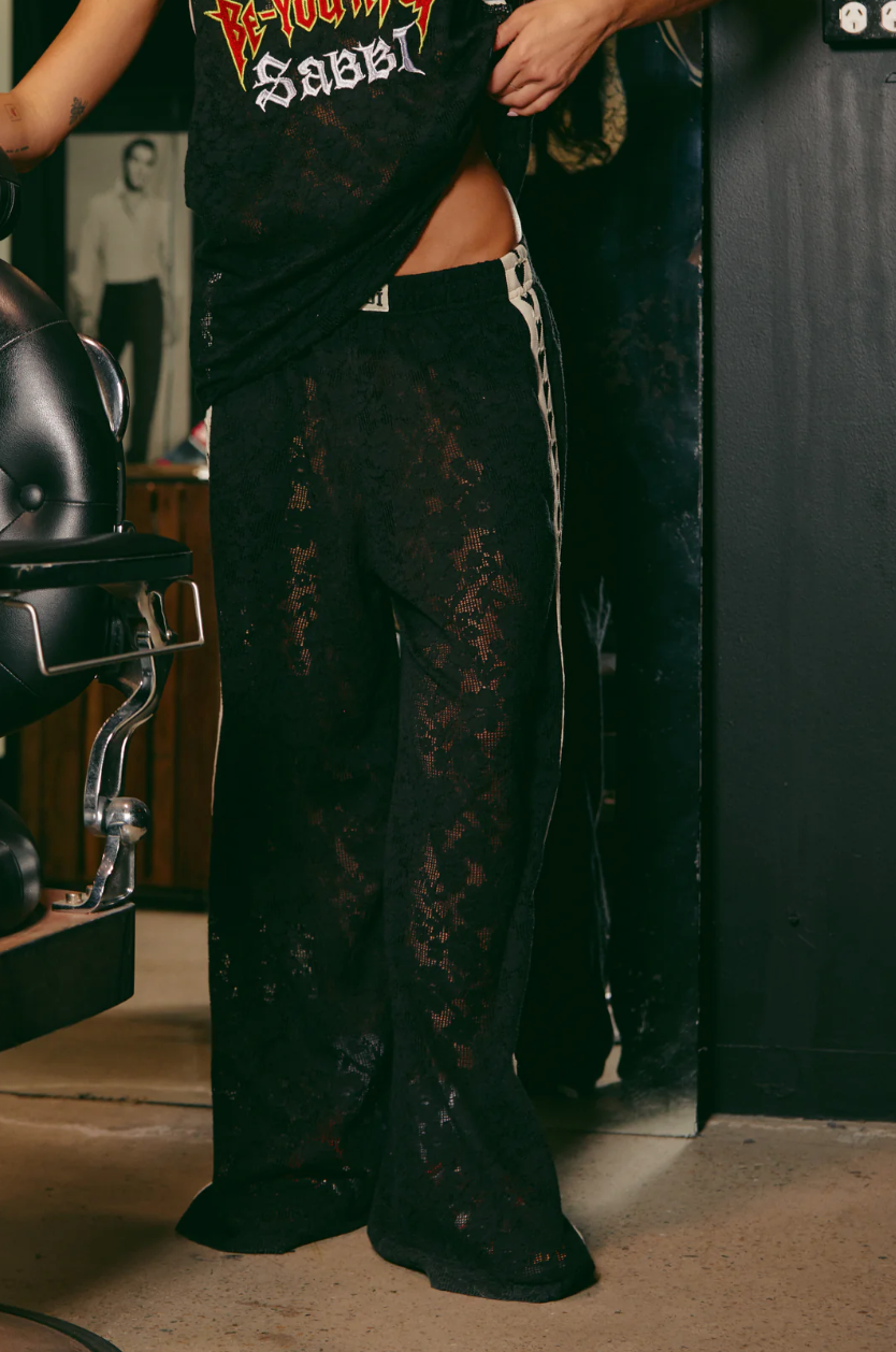 PRE-ORDER - RAVING HEART LACE PANTS - Black | Sabbi