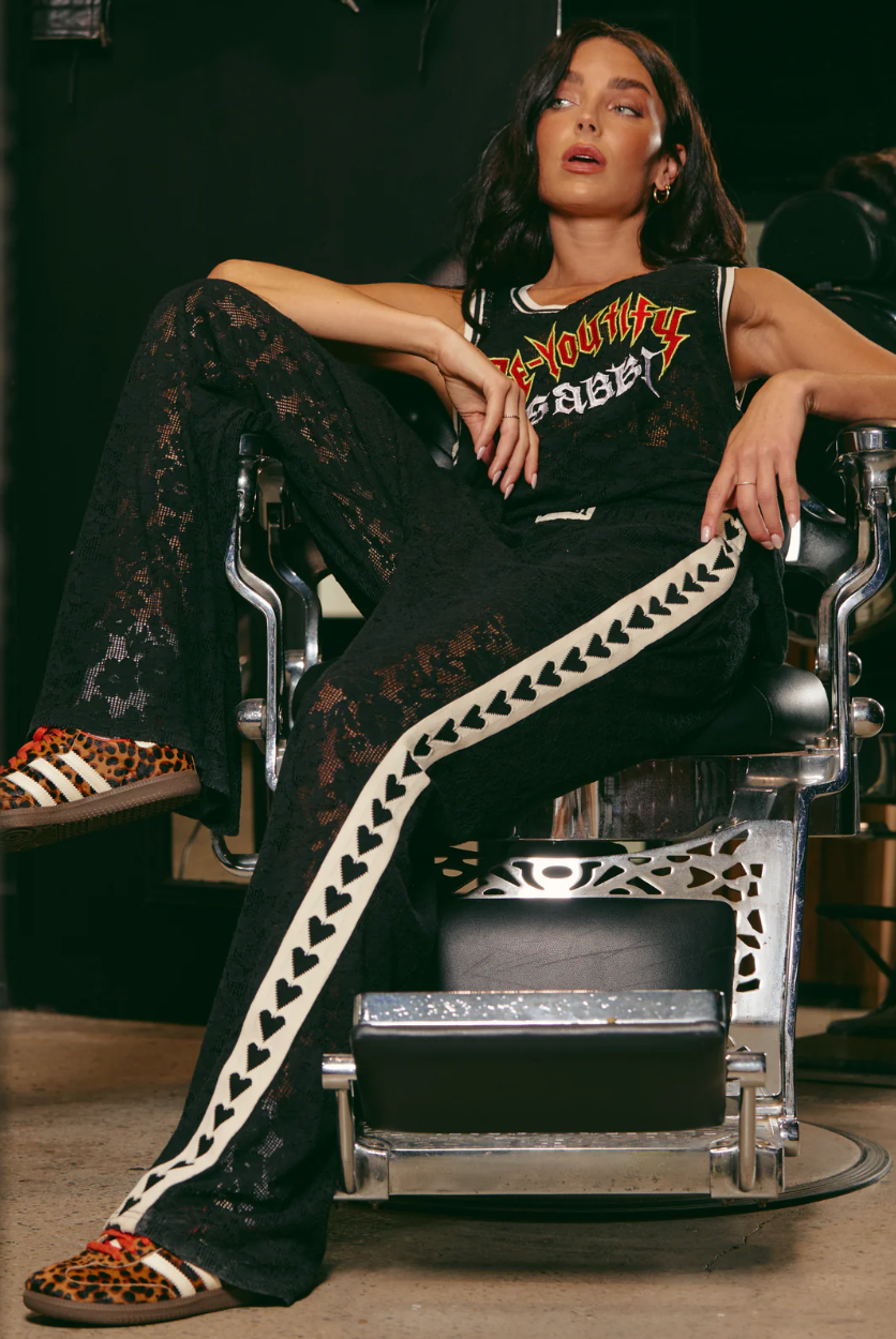 PRE-ORDER - RAVING HEART LACE PANTS - Black | Sabbi