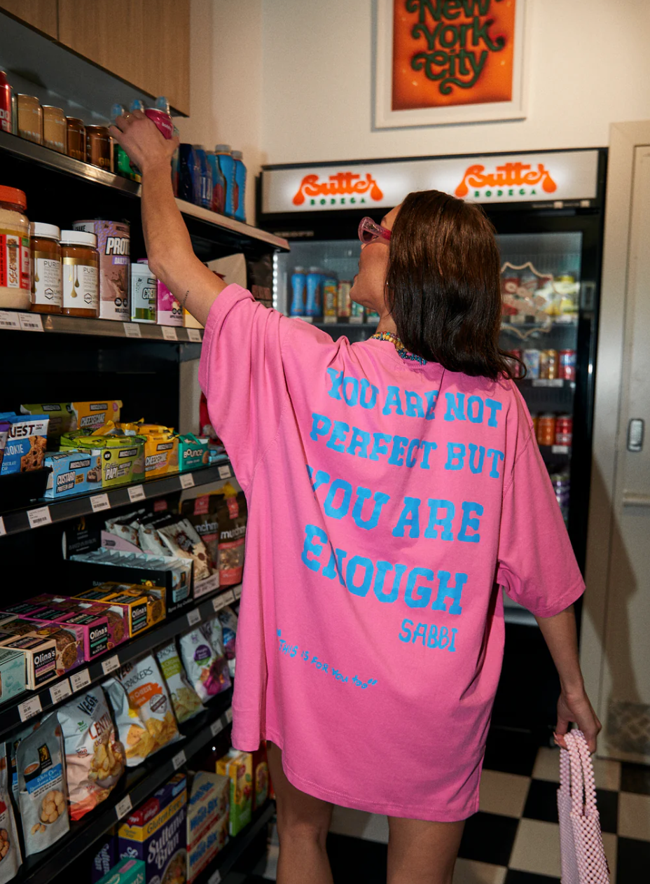 The Very Oversized Self Love Club Tee - Pink | Sabbi