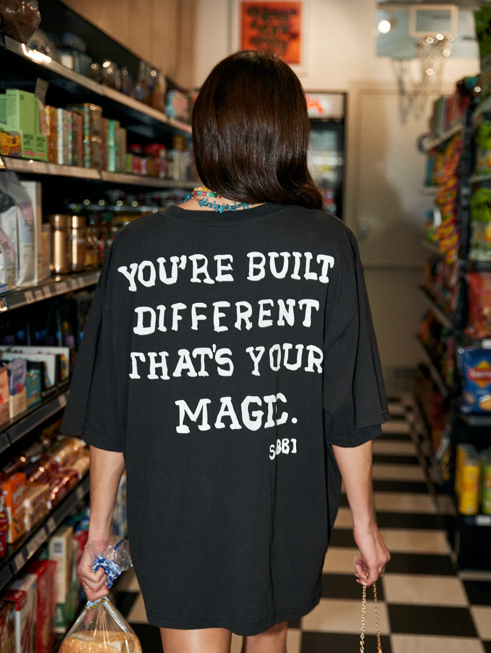 The Very Oversized Self Love Club Tee - Black | Sabbi