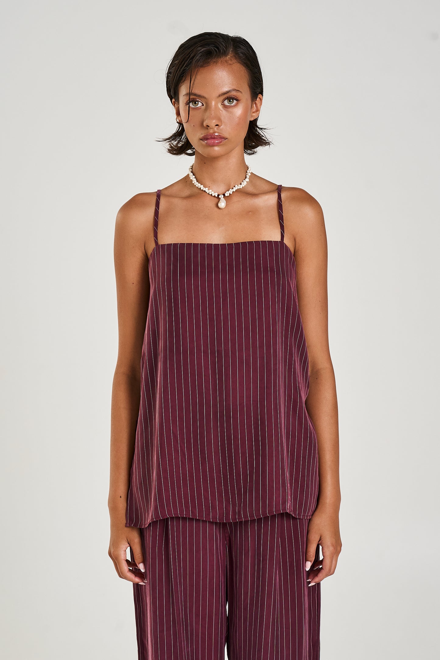 Kina Pinstripe Tunic Top | Summi Summi