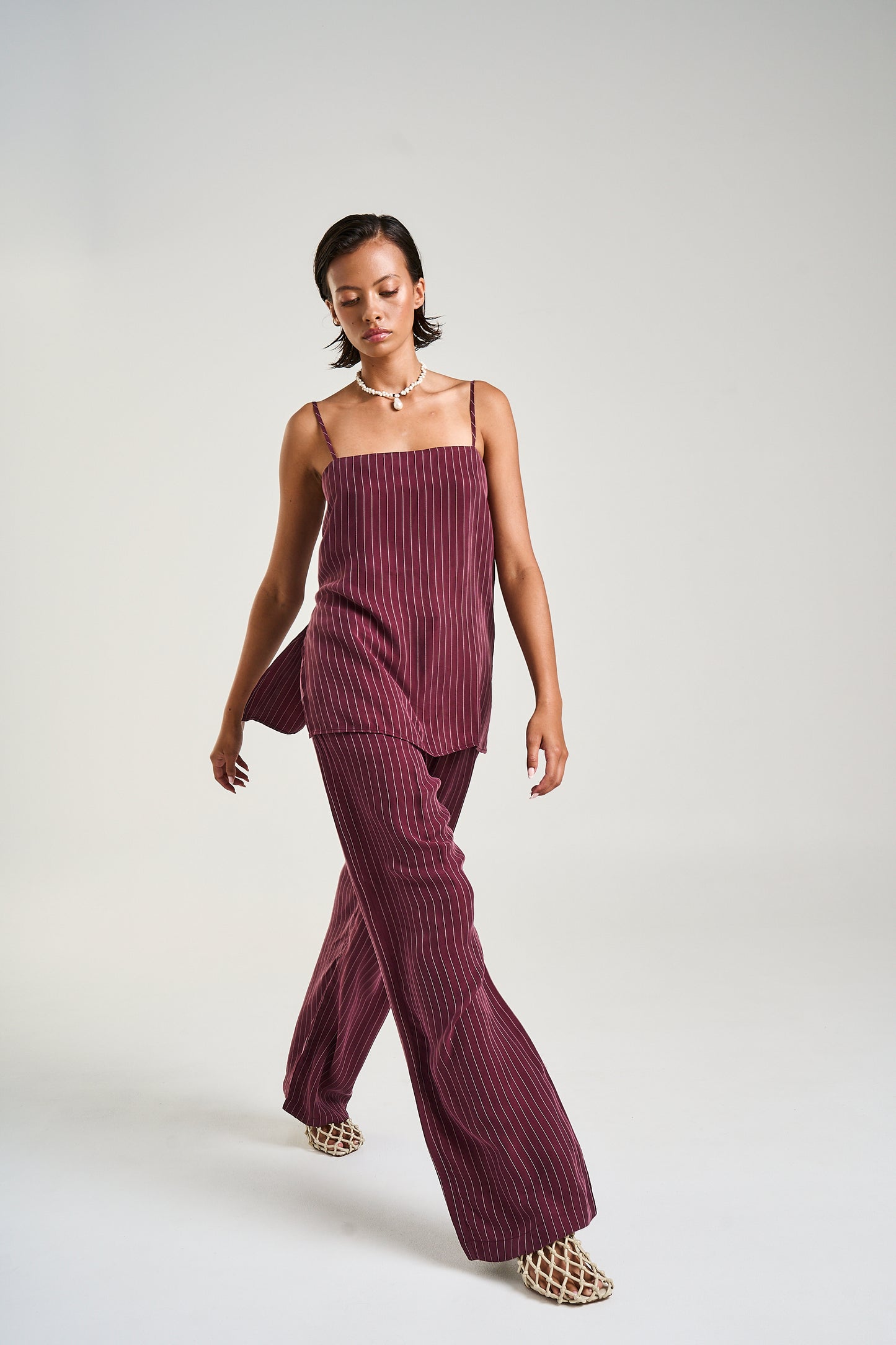 Kina Pinstripe Tunic Top | Summi Summi