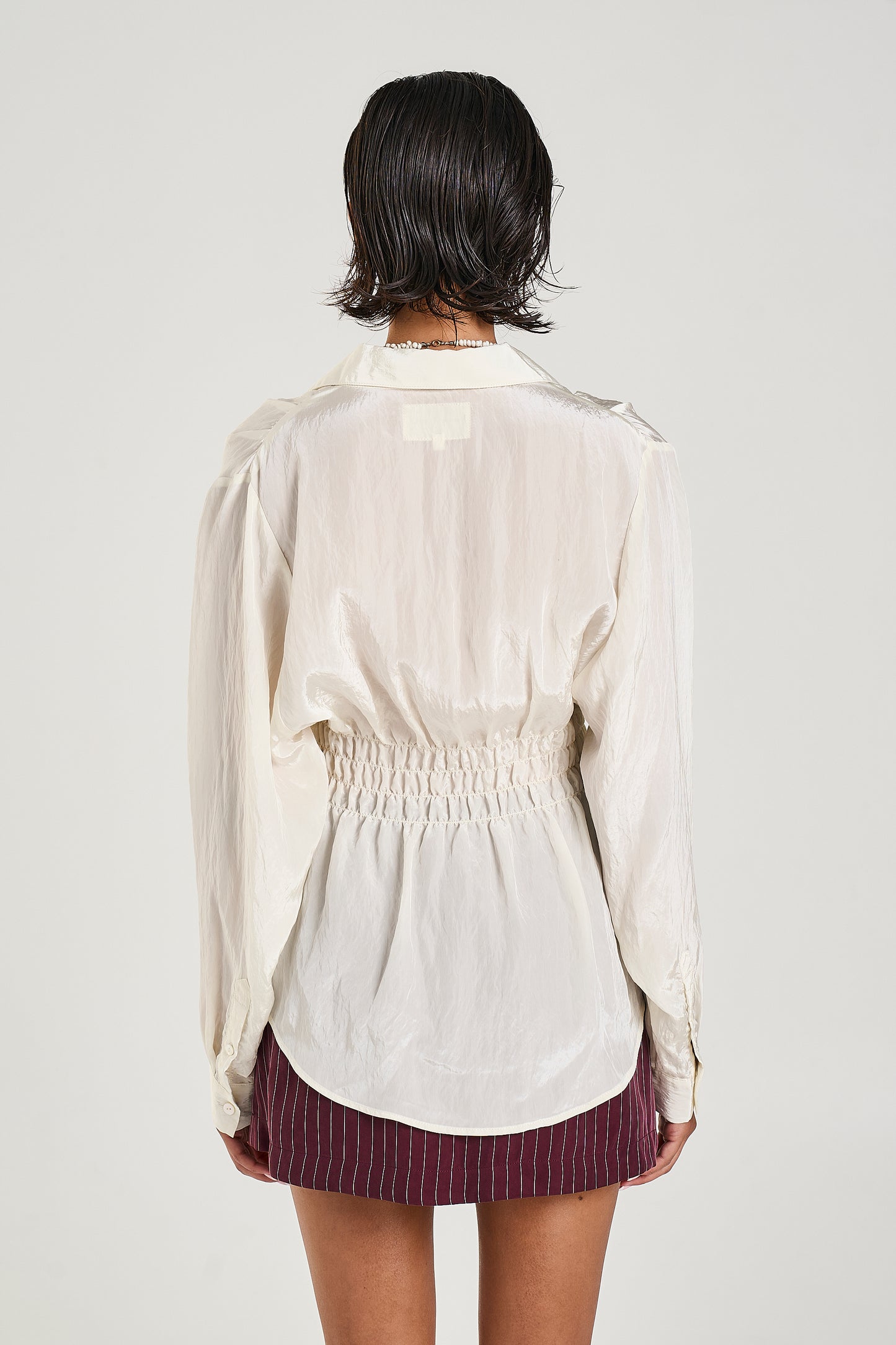 Shirred LS Shirt - Sand | Summi Summi