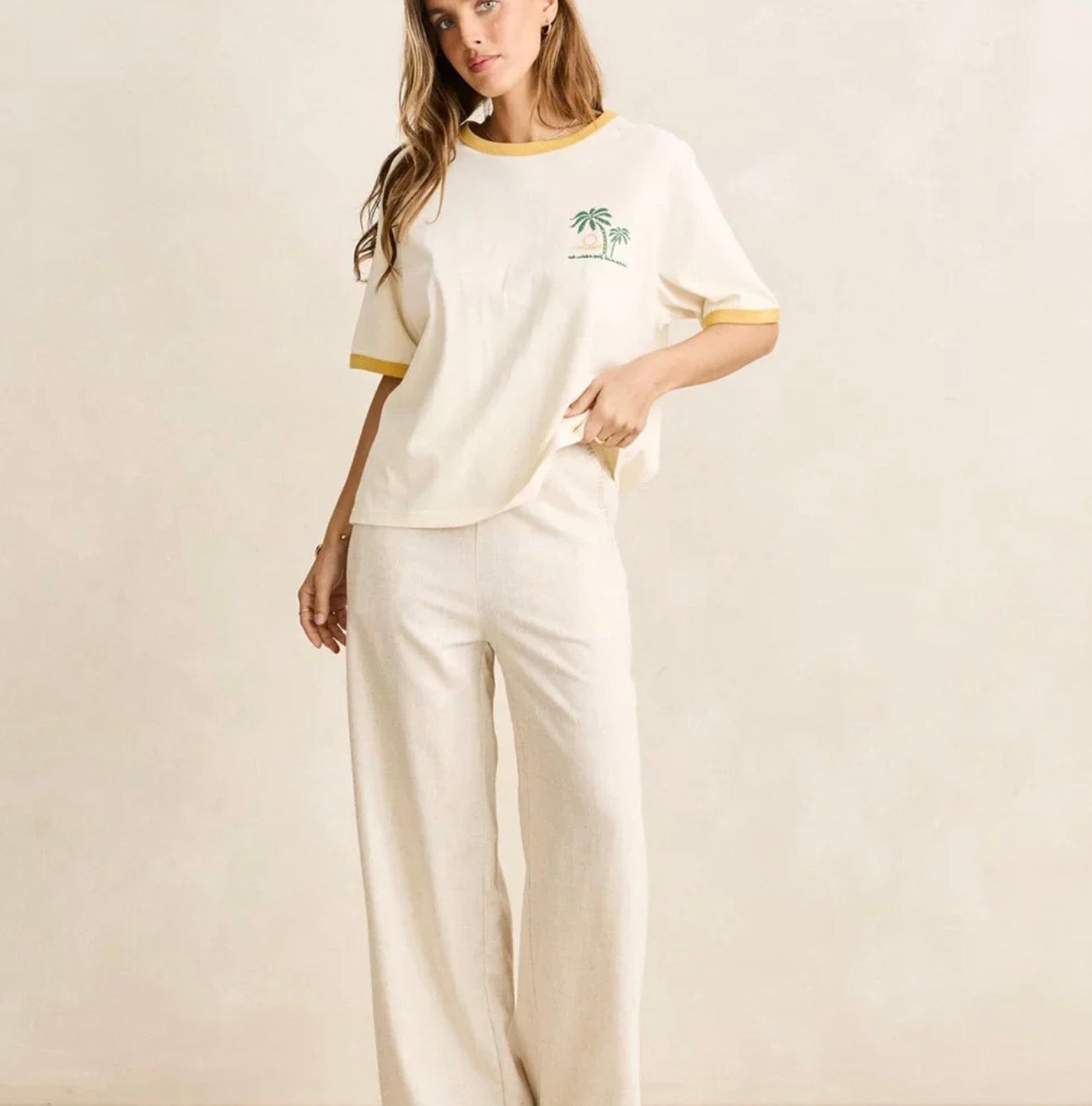 Linen Whip Stitch Wide Leg Pant | Rhythm