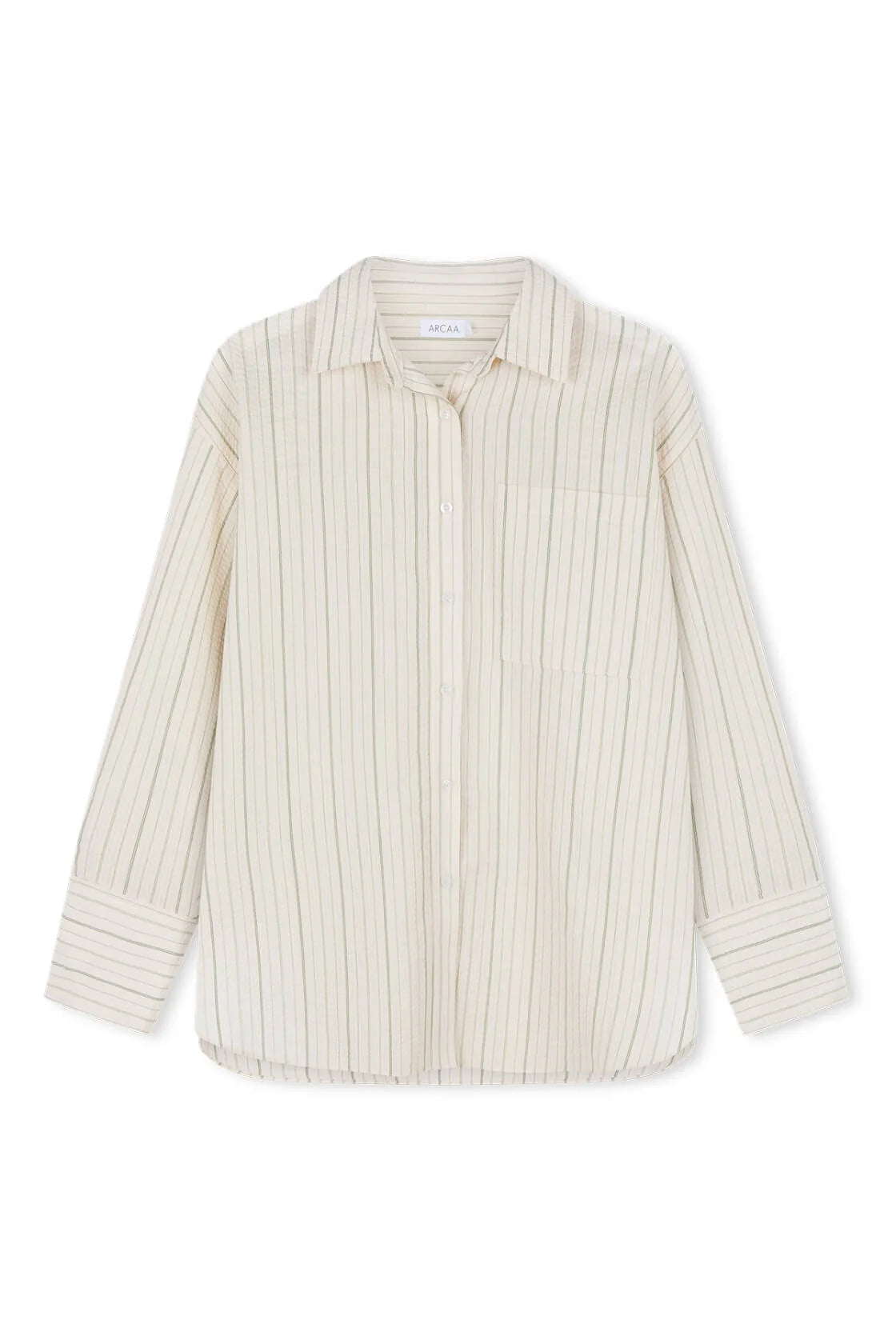 Rae Shirt - Olive Stripe | Arcaa