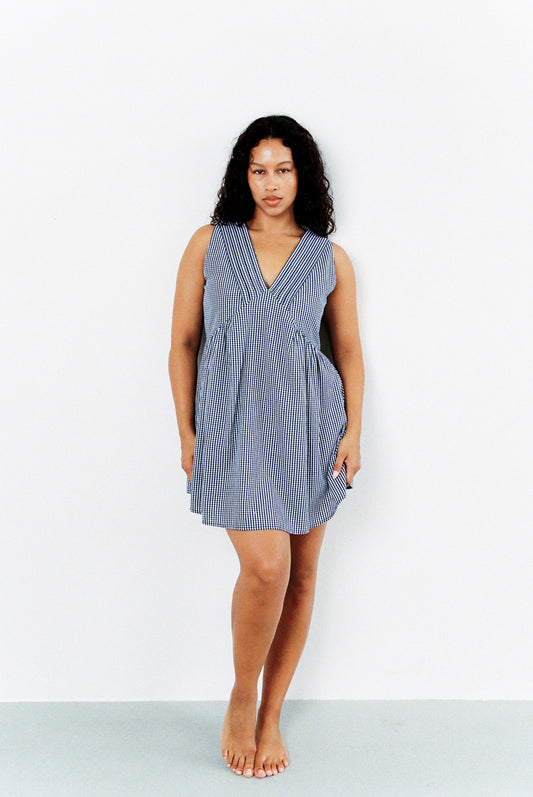 Hunter Mini Dress - Midnight Check | Juni