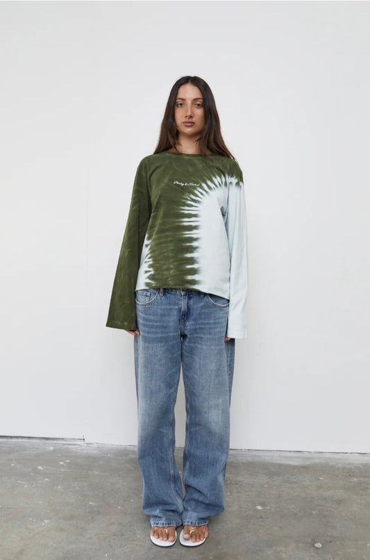 The Dye Long Sleeve Top - Blue/Green | Pinky & Kamal