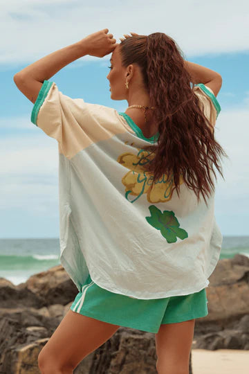 The Long Time No Sea Raglan Tee - Blue | Sabbi