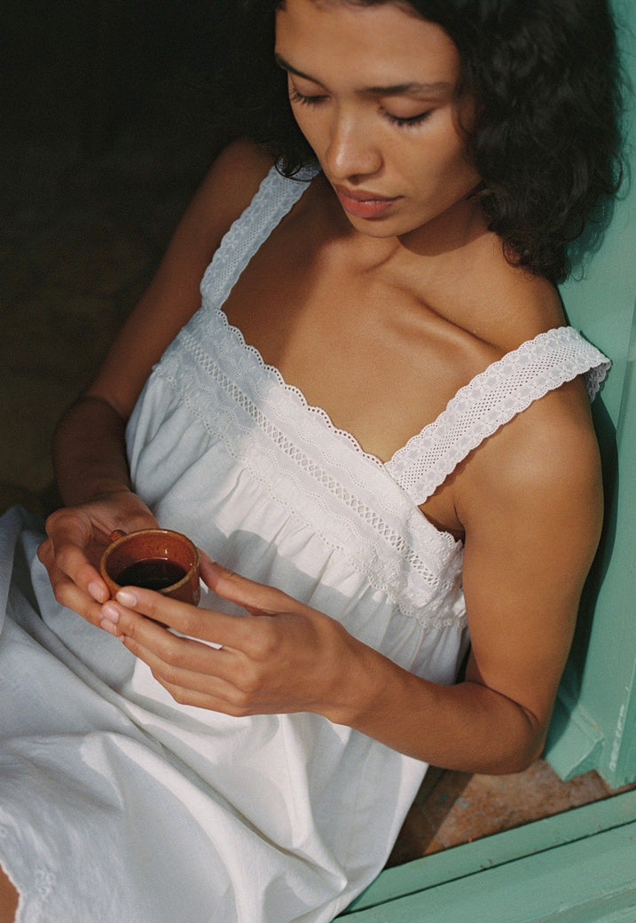 Francesca Mini Dress - Blanc | Juni