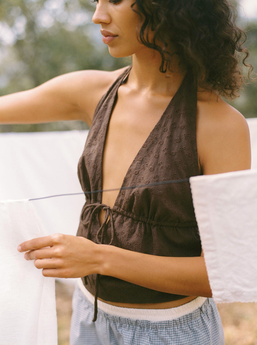 Aimee Halter Top - Espresso | Juni
