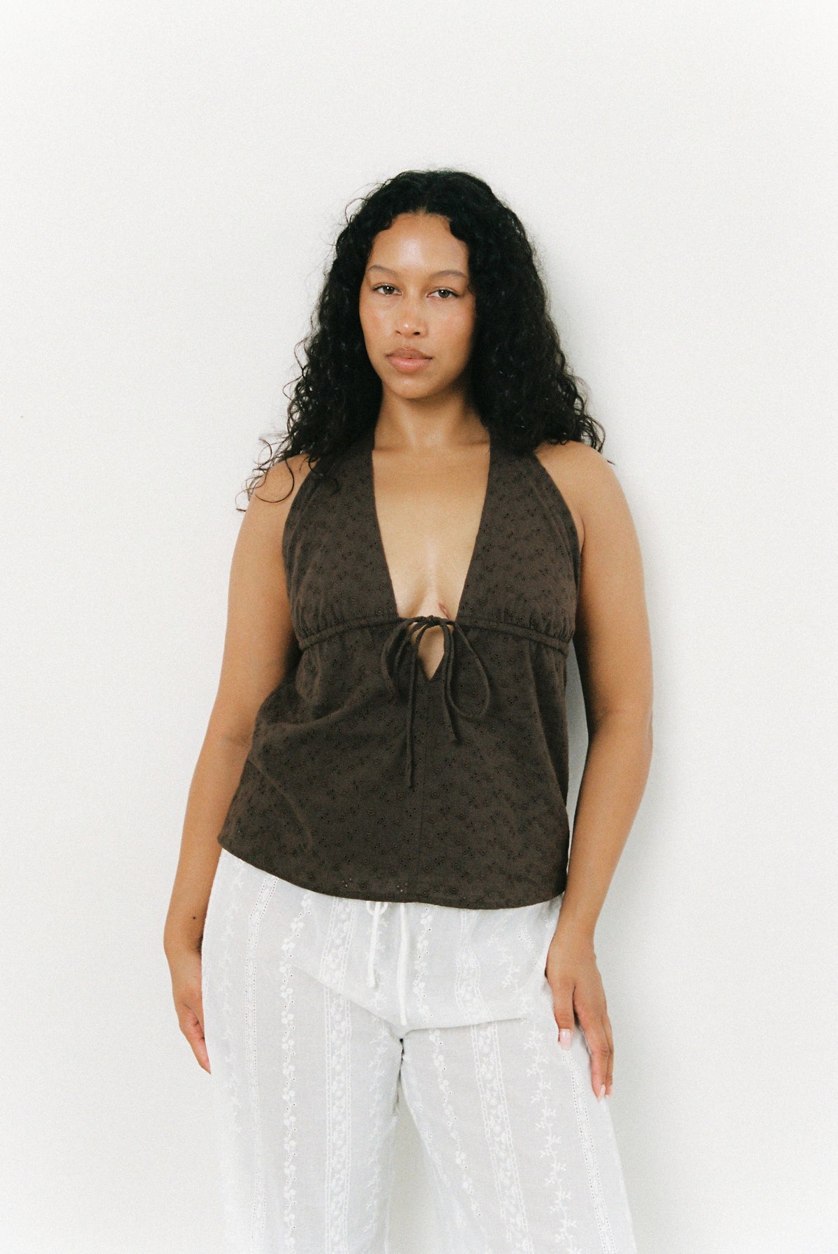 Aimee Halter Top - Espresso | Juni
