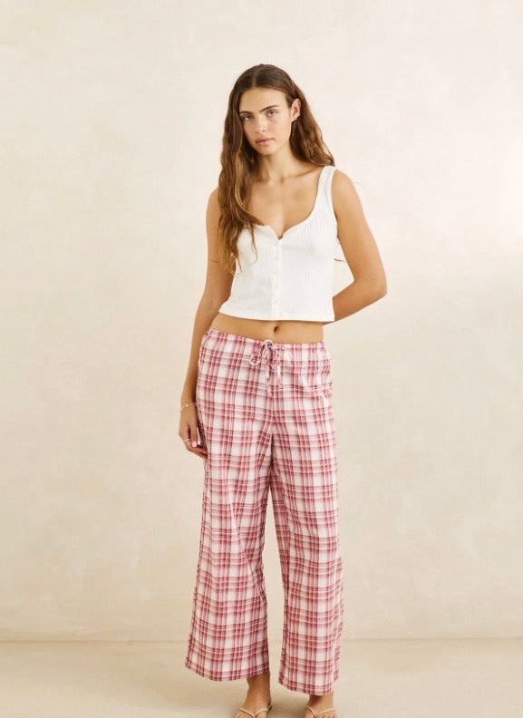Chelsea Check Pants - Plum | Rhythm