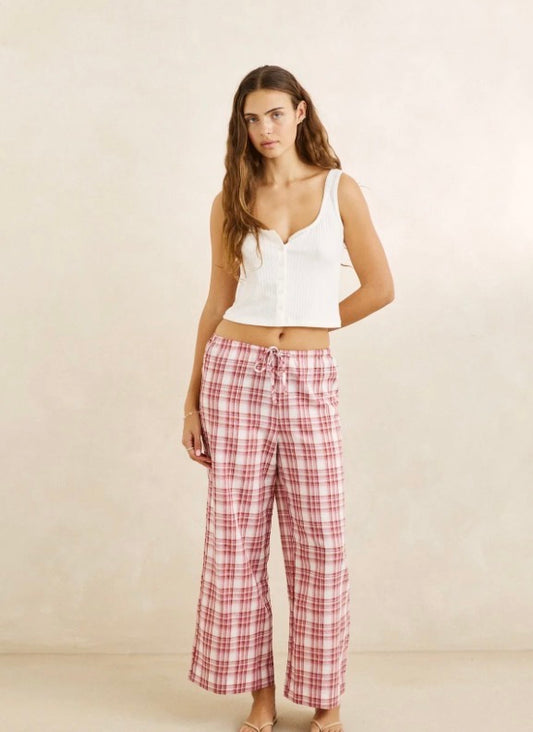 Chelsea Check Pants - Plum | Rhythm