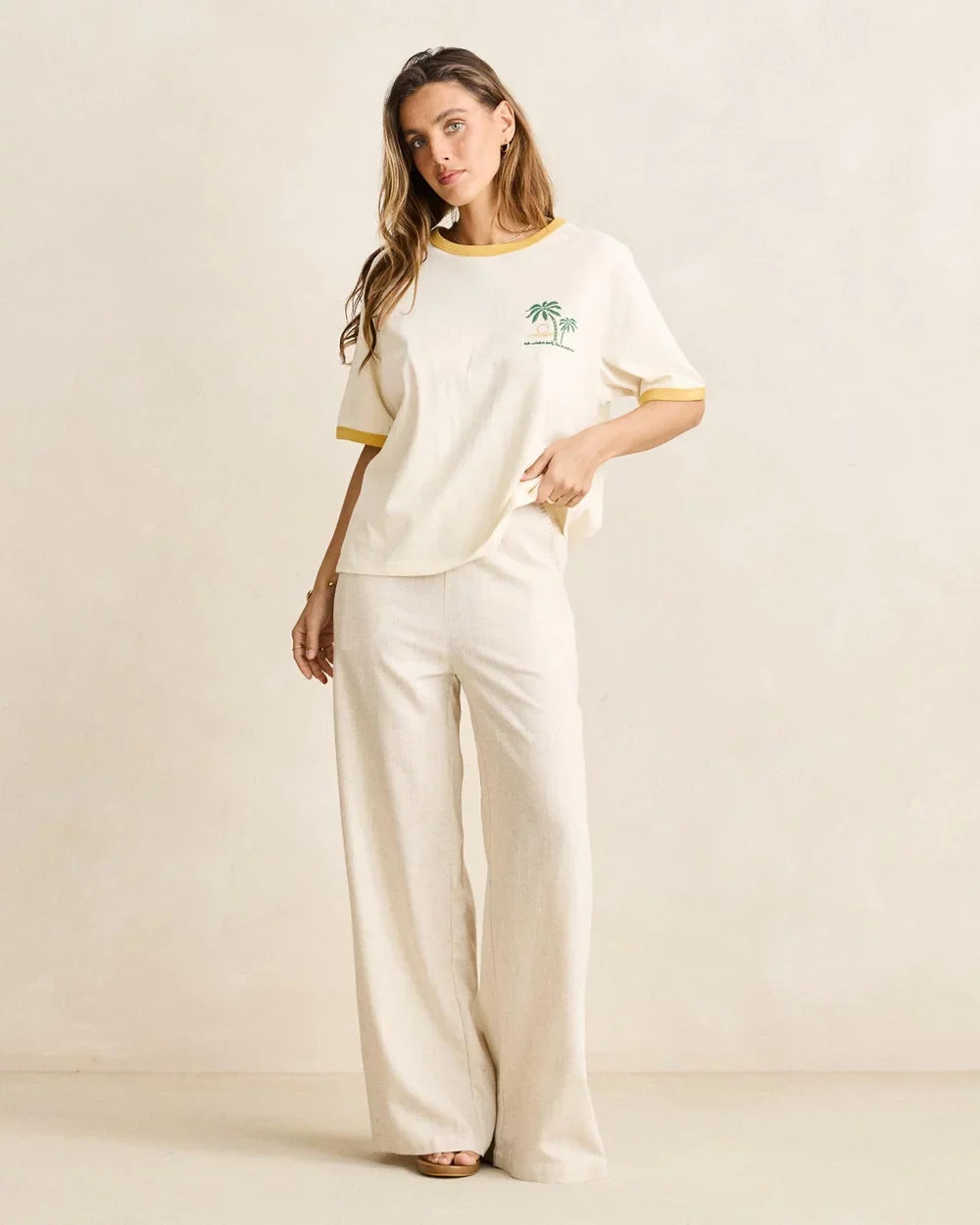 Linen Whip Stitch Wide Leg Pant | Rhythm
