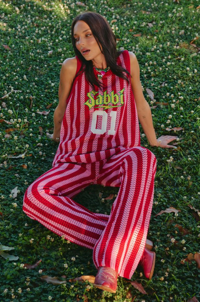 The Knit Stipe Beach Pant - Red Stripe | Sabbi