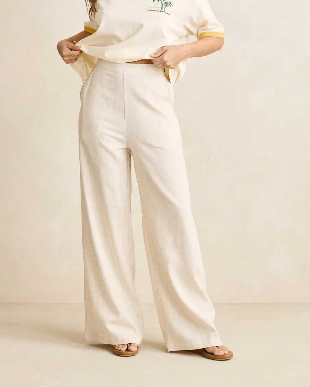 Linen Whip Stitch Wide Leg Pant | Rhythm