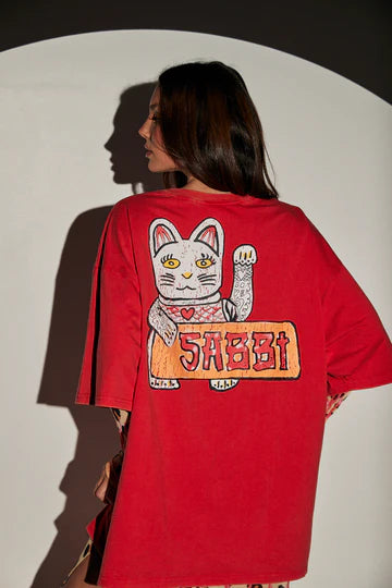 The Very Oversized Numero Uno Tee - Red | Sabbi
