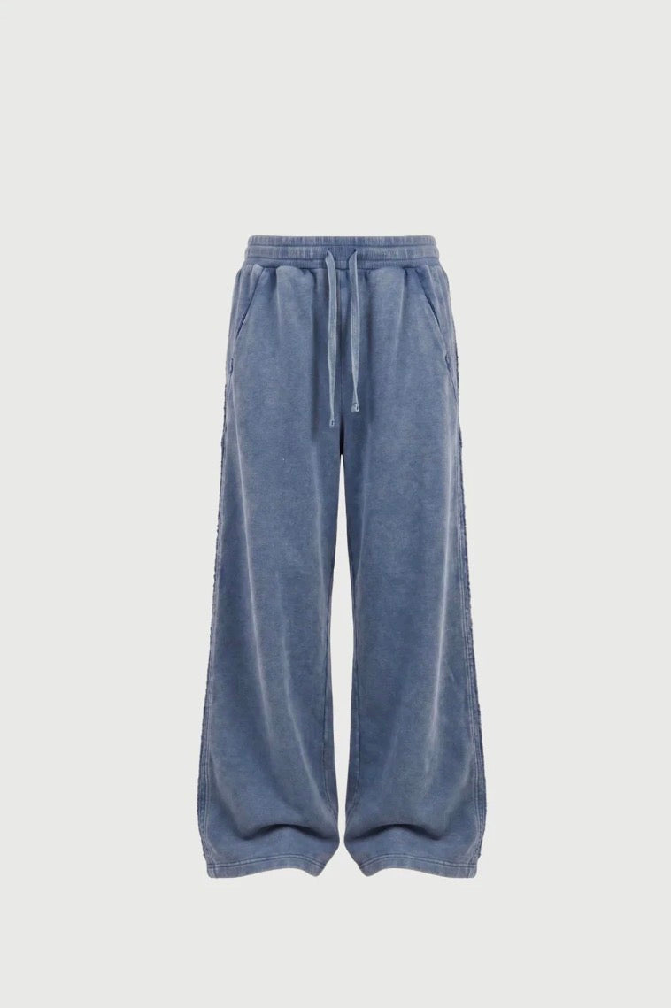 Wide Leg Acid Ash Tracksuit Pant - Sky | Pinky & Kamal