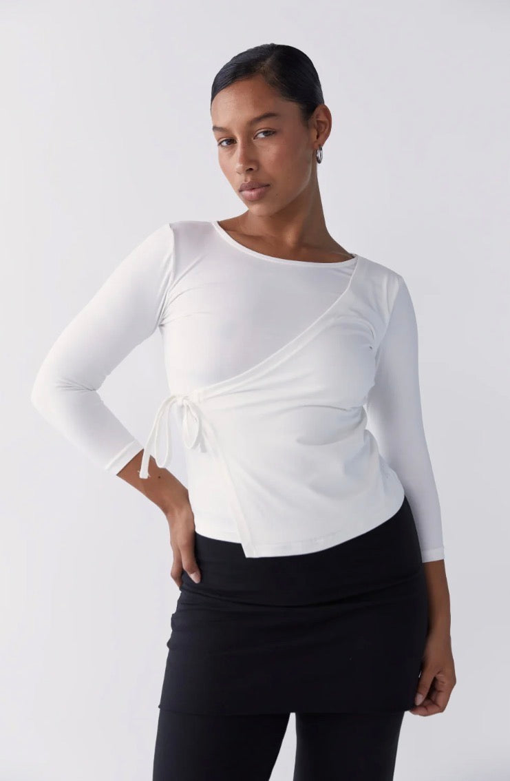 Hira Wrap Top - White | Pinky & Kamal