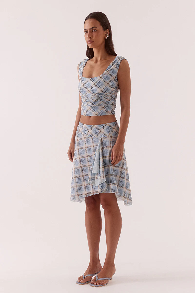 Novalyn Plaid Skirt - Check | Sovere