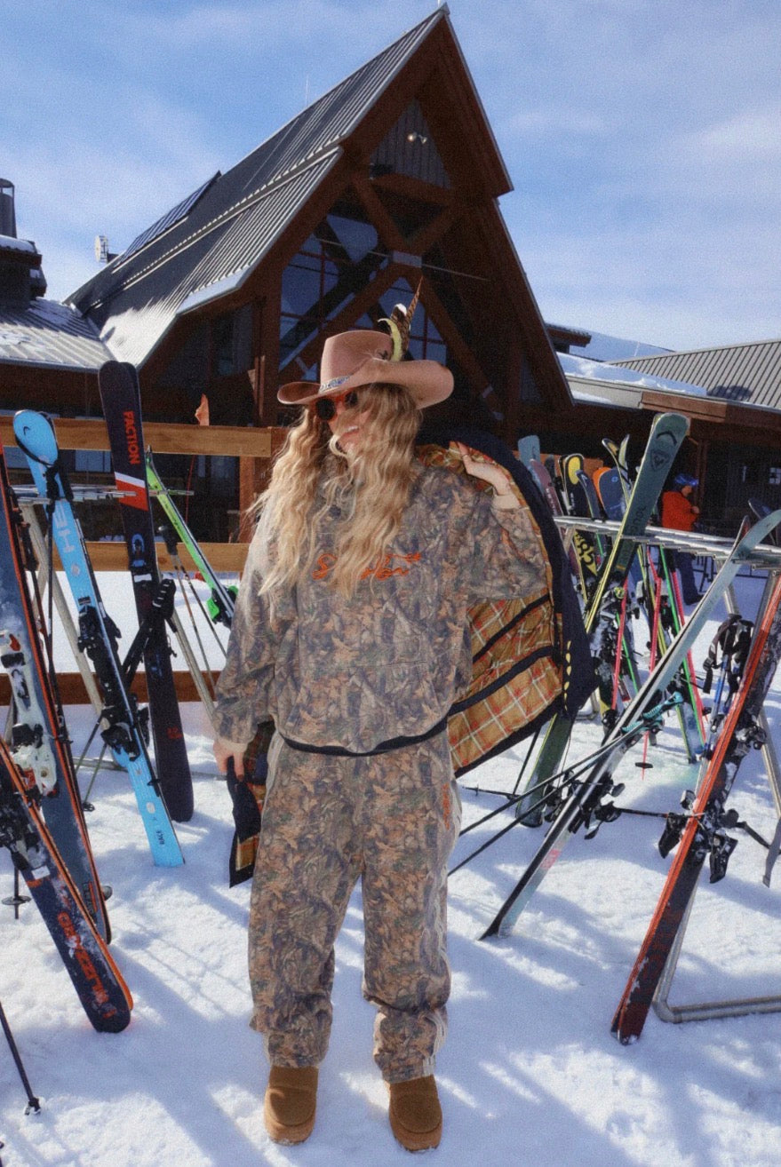 The Name Yourself Barrel Leg Trackpants - Tree Camo | Sabbi