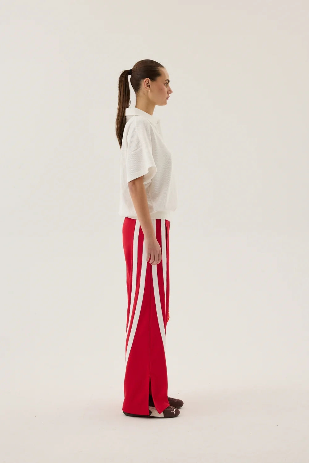 AJ Waffle Short Sleeve Sweatshirt Snow | Araminta James