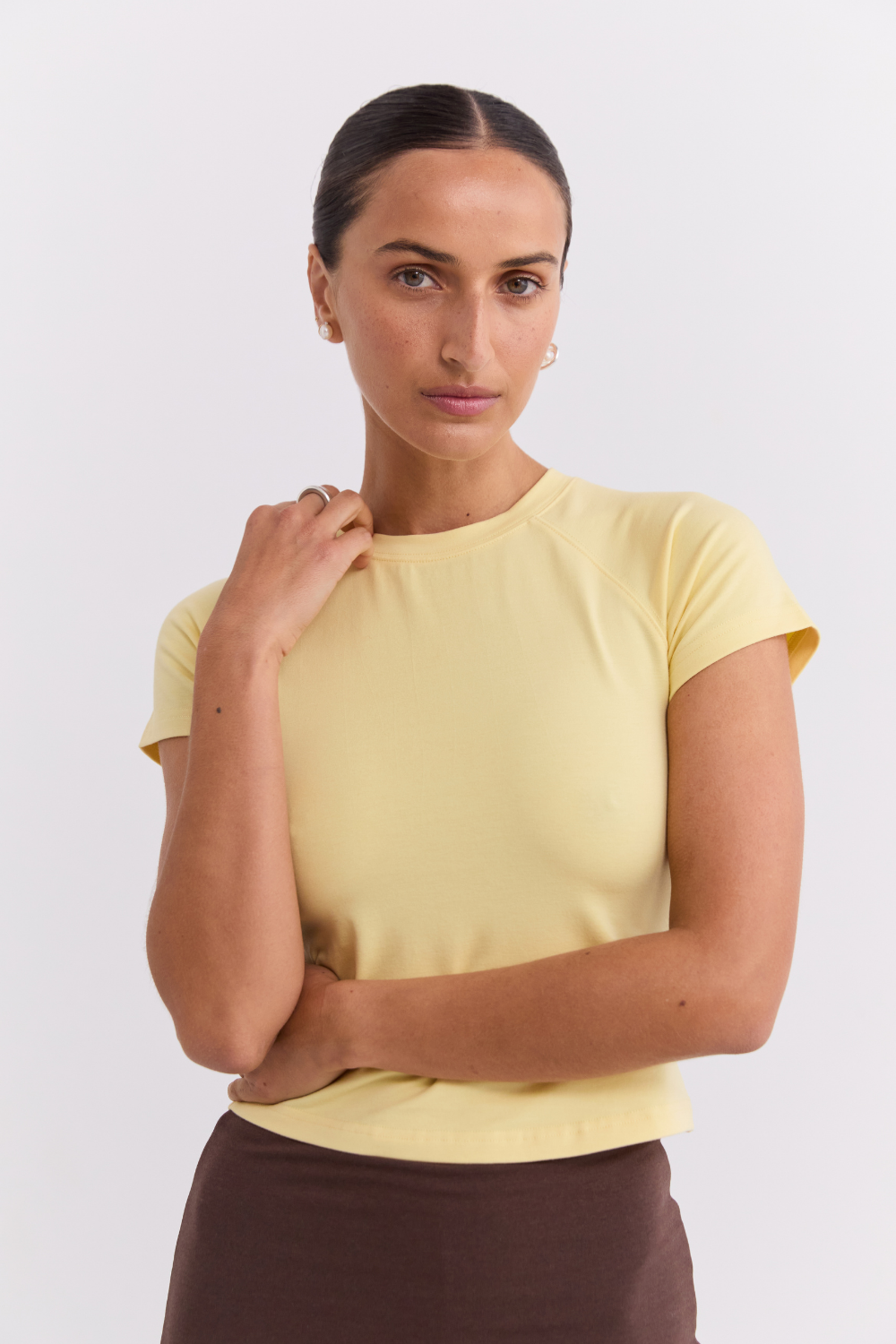Cropped Baby Tee Butter | Pinky & Kamal