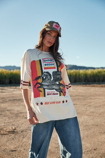 Sabbi Rodeo Self Love Club Tee - Beige | Sabbi
