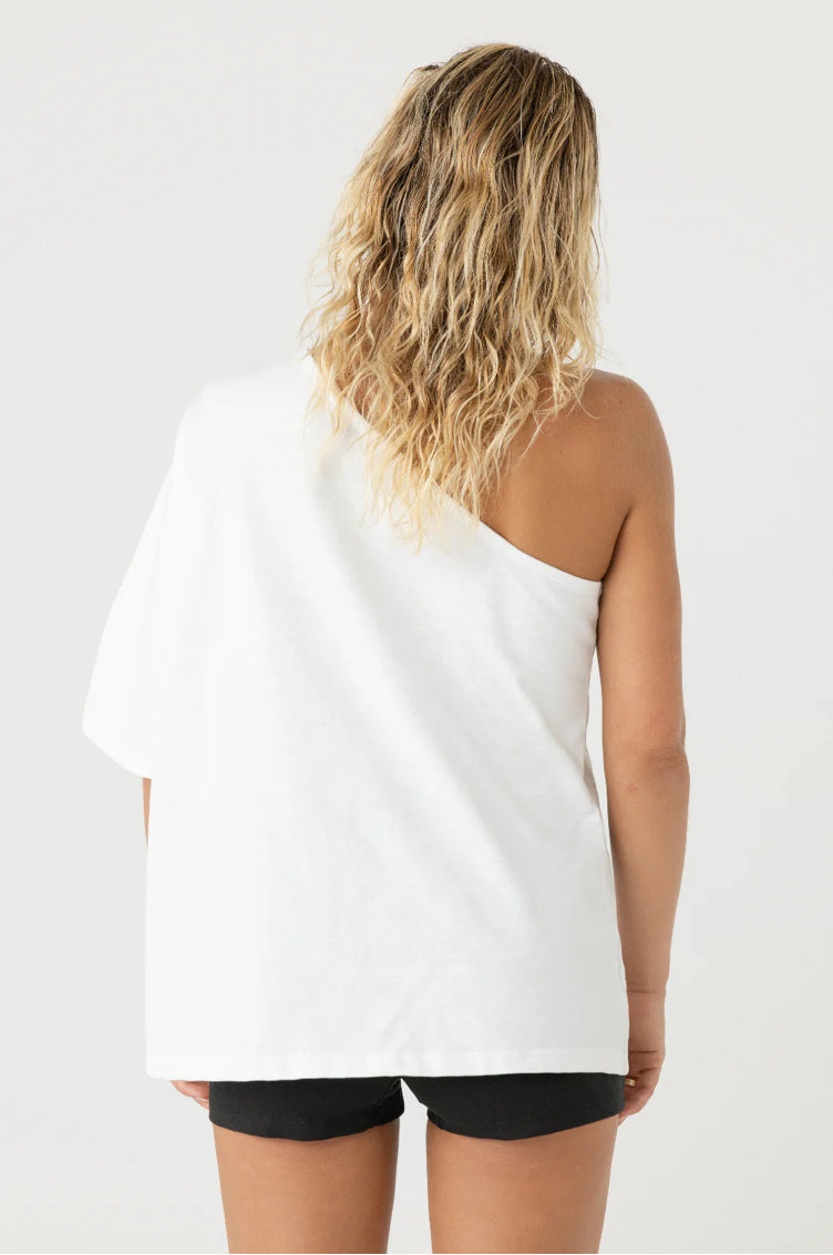 ONE SHOULDER T-SHIRT - WHITE | Pinky & Kamal