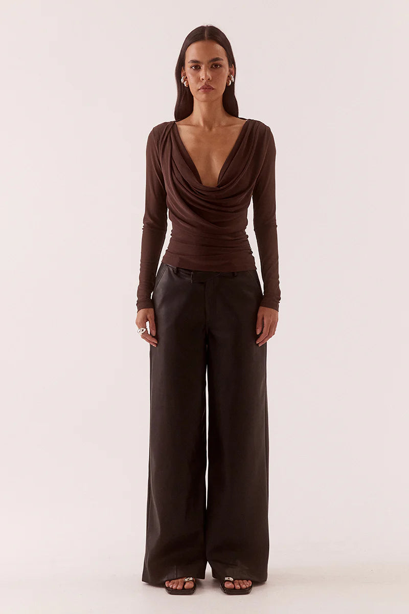 Myriad Drape Top - Rum Raisin | Sovere