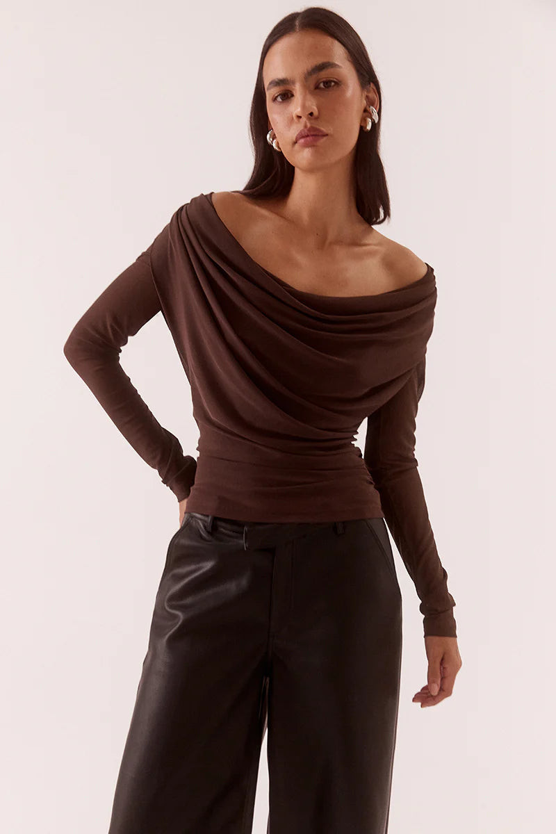 Myriad Drape Top - Rum Raisin | Sovere
