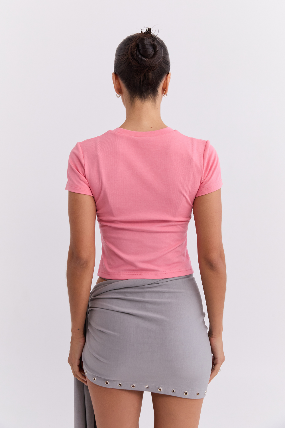 Powdered Silver Logo Baby Tee Pink | Pinky & Kamal