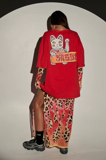 The Very Oversized Numero Uno Tee - Red | Sabbi