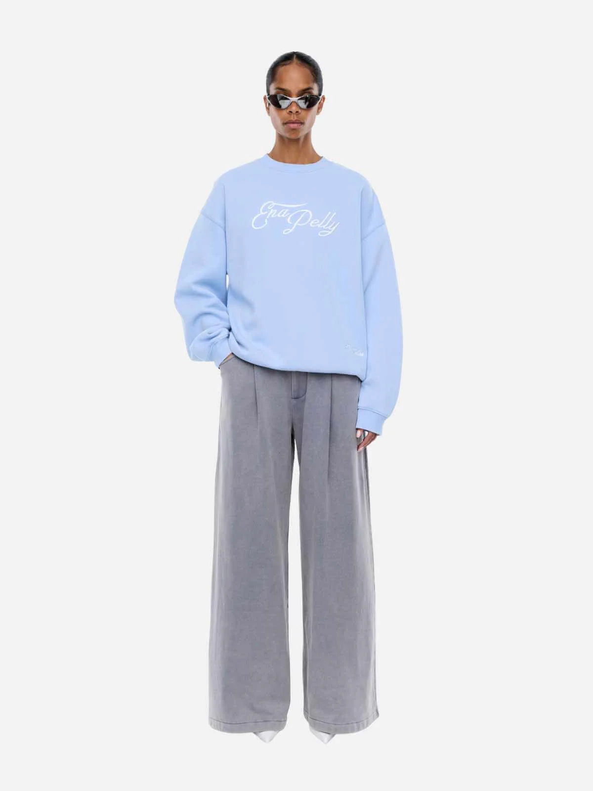 Mila Oversized Sweater - Soft Blue | Ena Pelly