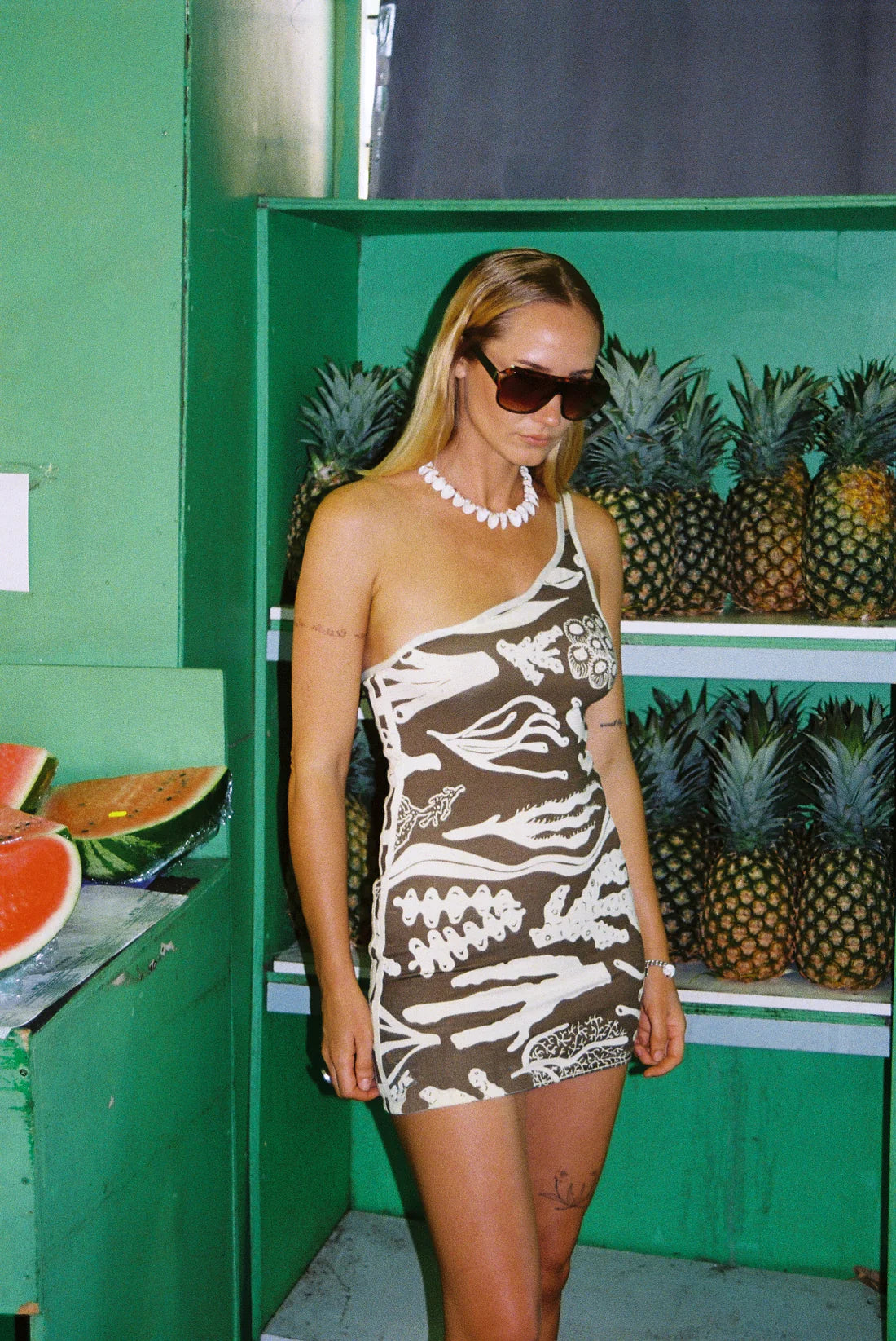 Coral Sports Dress - Choc Banana