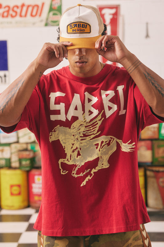 THE VERY OVERSIZED RHINESTONE TEE RED | Sabbi The Store