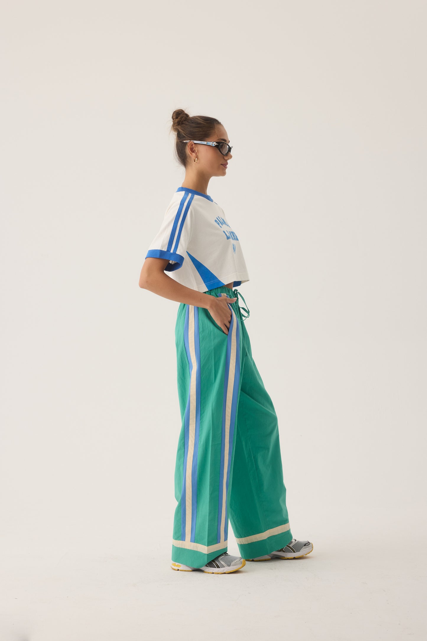 La Mer Stripe Pant - Jade Green | Araminta James