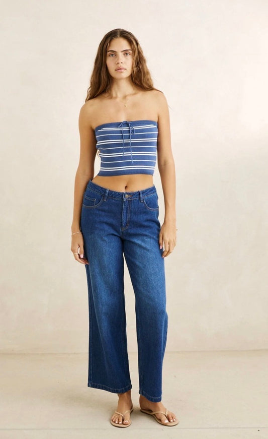 Vista Stripe Strapless Knit Top | Rhythm