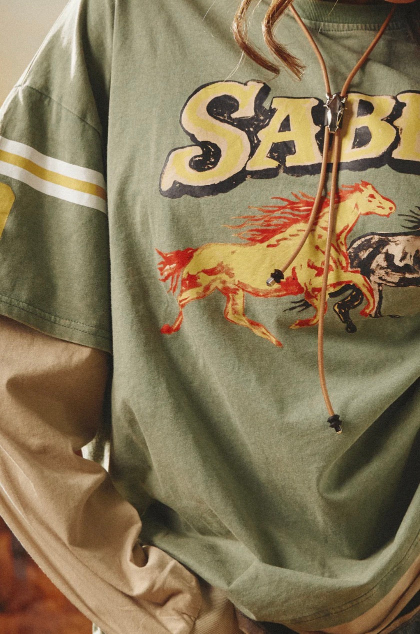 Neigh Sayer Long Sleeve Tee - Green | Sabbi