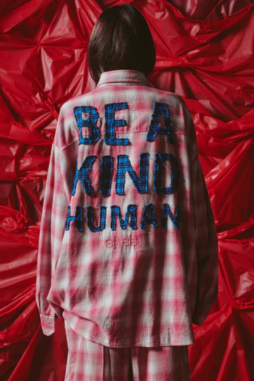 Be A Kind Human Oversized Shirt - Pink | Sabbi