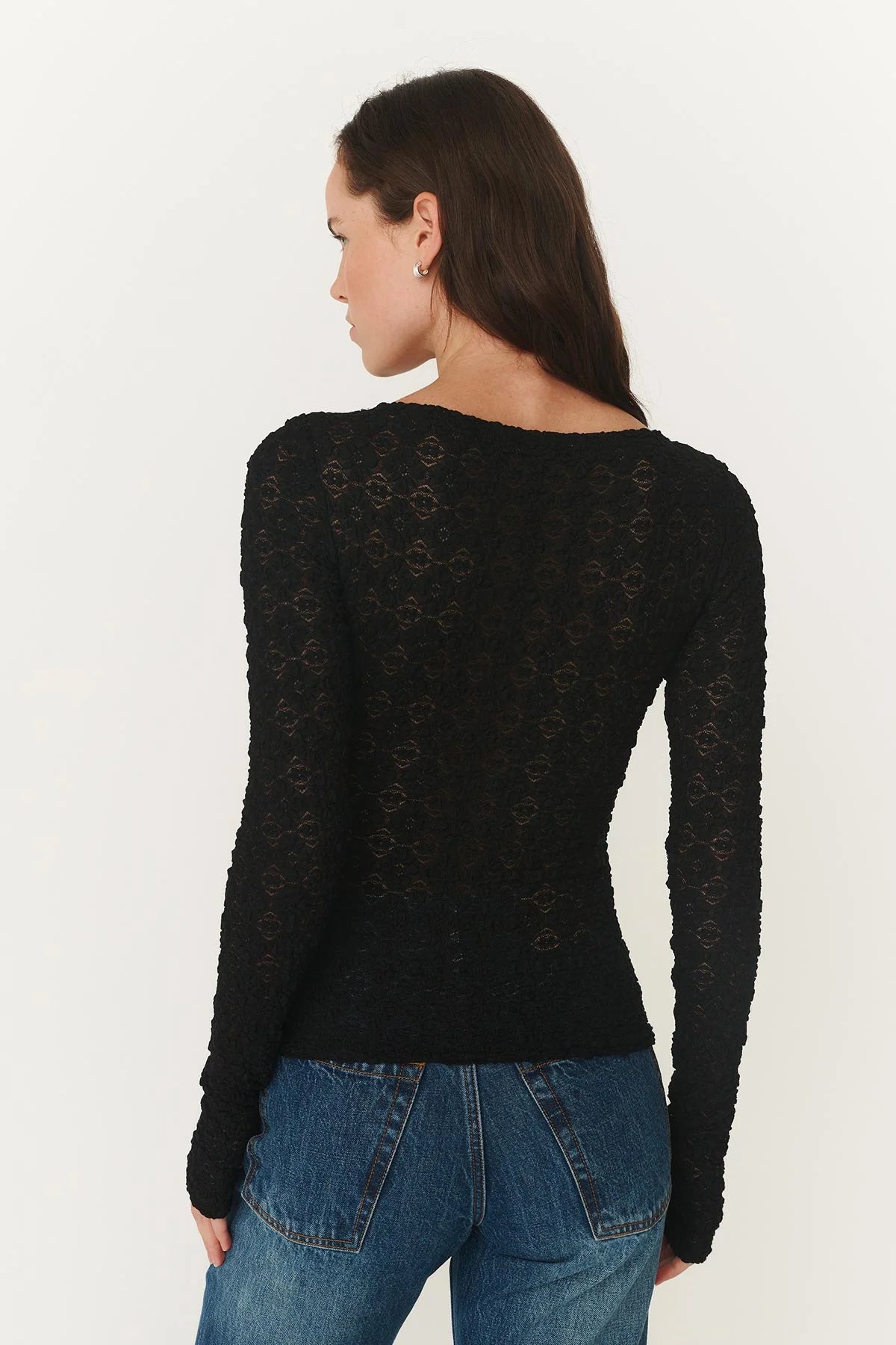 Samantha Clover Lace Top - Noir | Rowie