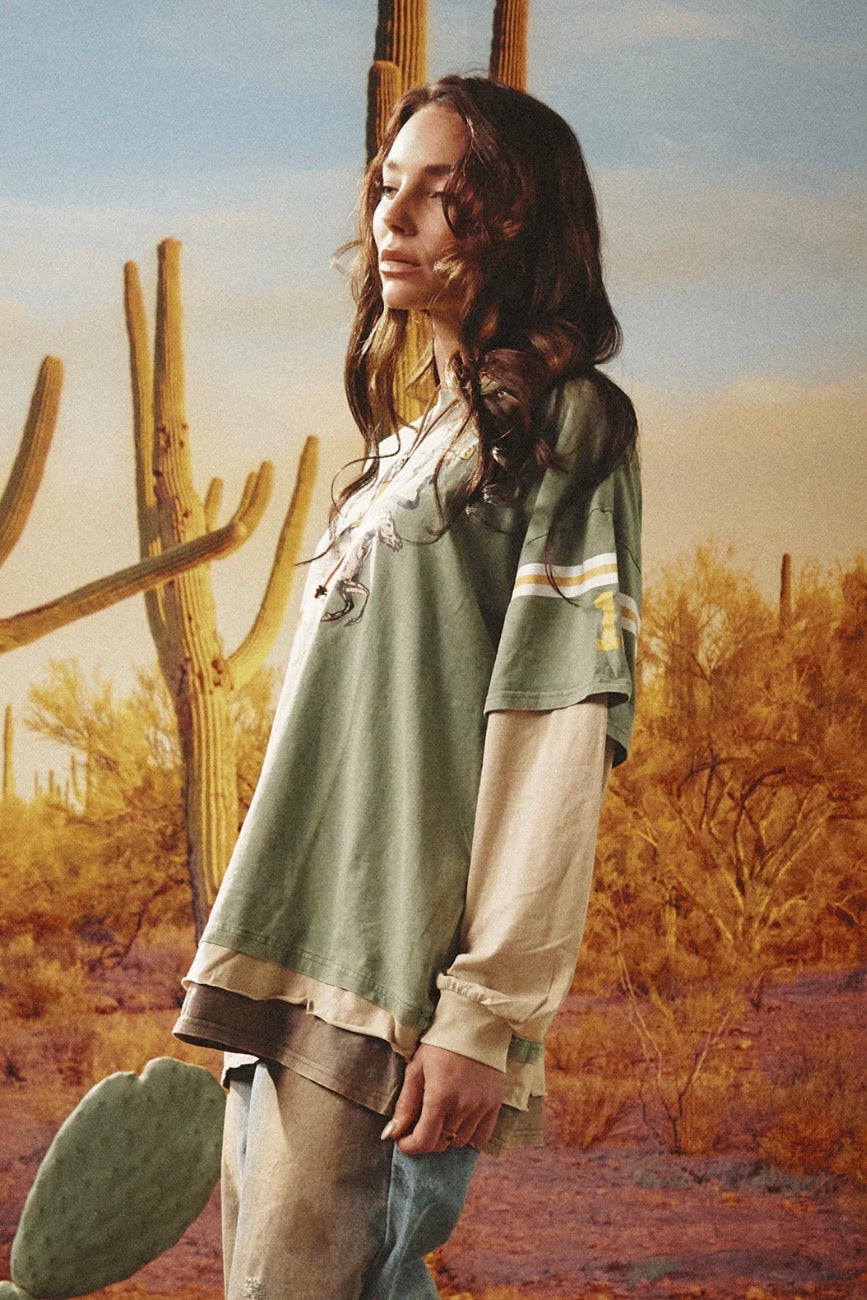 Neigh Sayer Long Sleeve Tee - Green | Sabbi