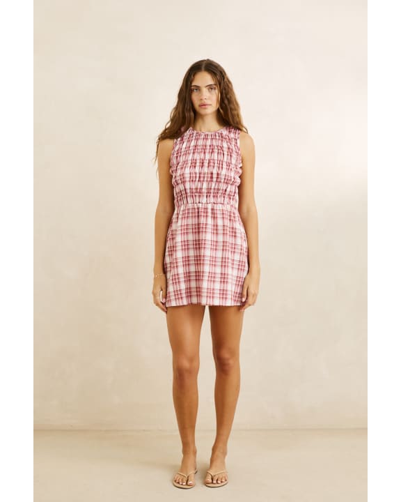 Chelsea Check Mini Dress - Plum | Rhythm