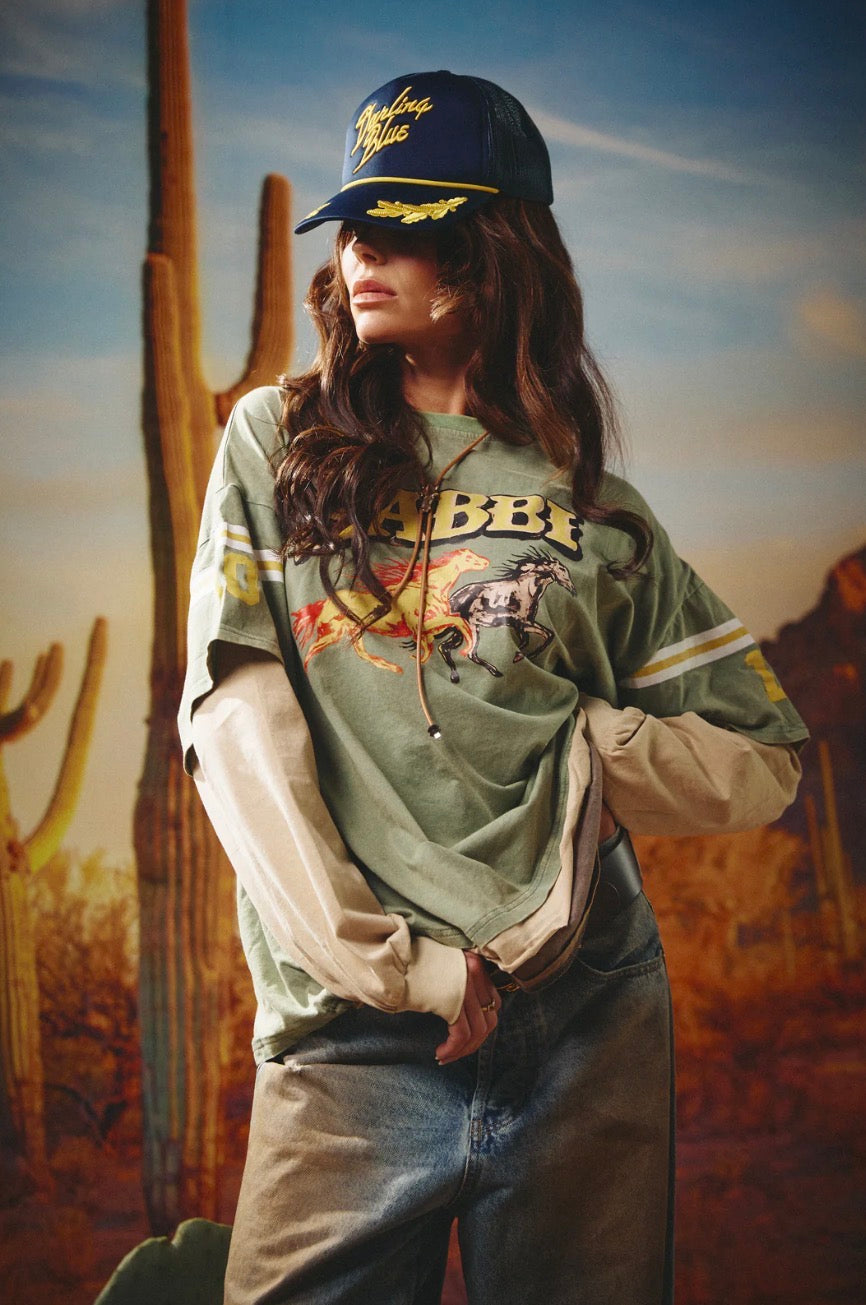 Neigh Sayer Long Sleeve Tee - Green | Sabbi