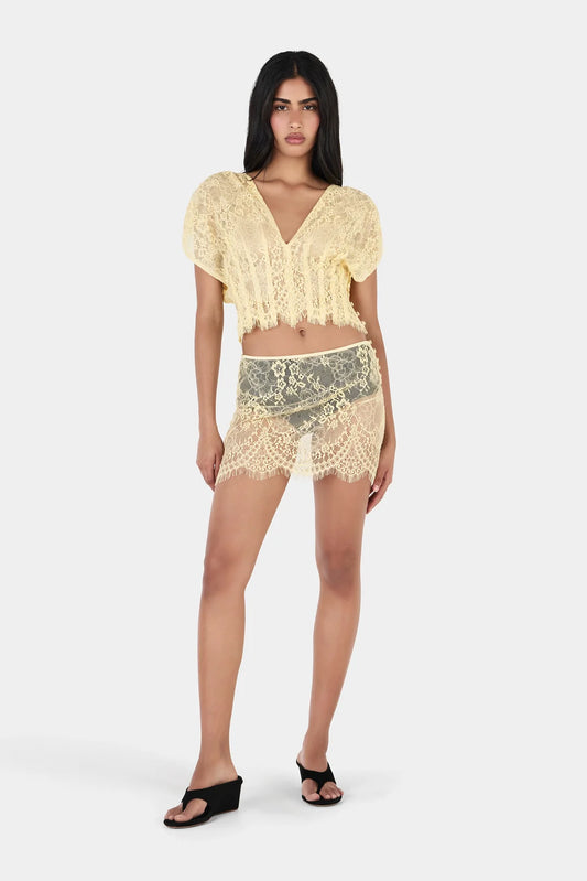 Ruby Lace Top Butter | Hansen & Gretel