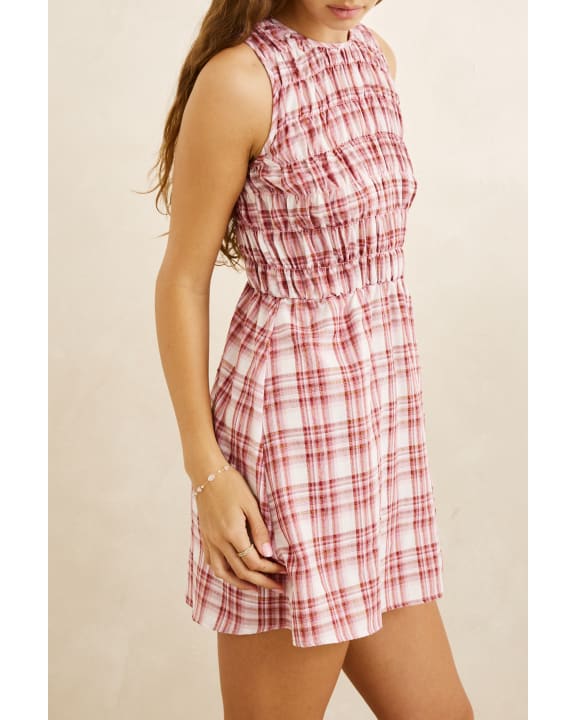 Chelsea Check Mini Dress - Plum | Rhythm