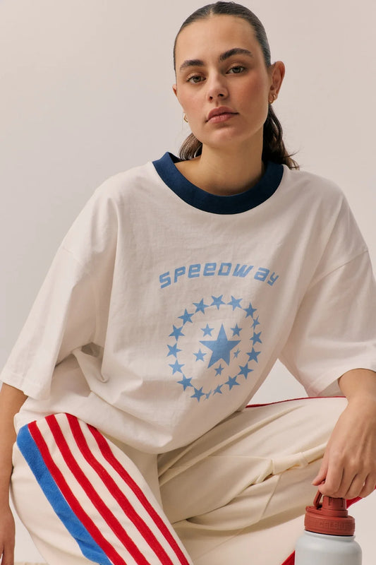 Speedway Oversized Tee Snow | Araminta James
