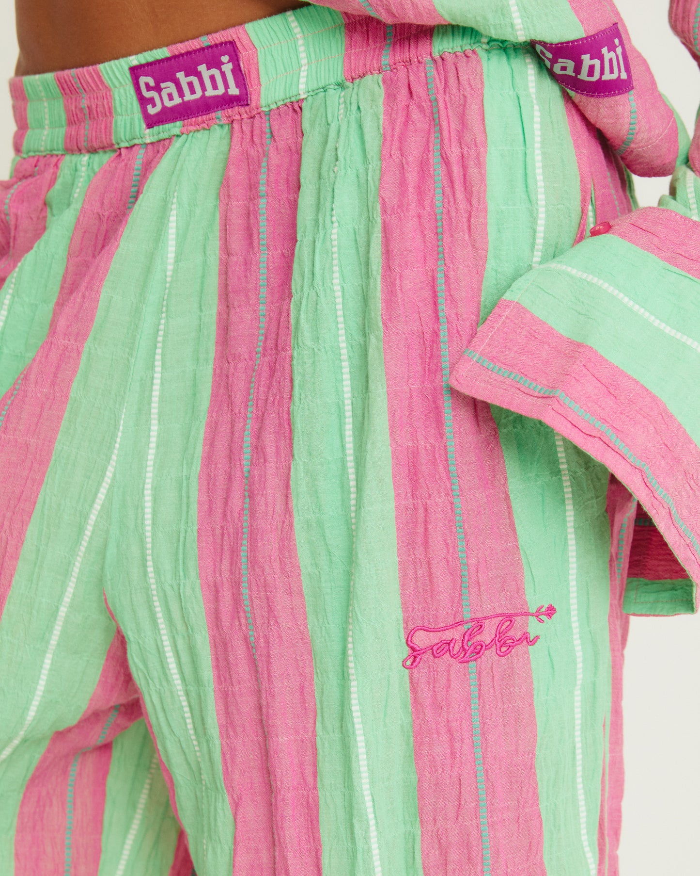 The Mexicola Pant - Pop Stripe Green | Sabbi